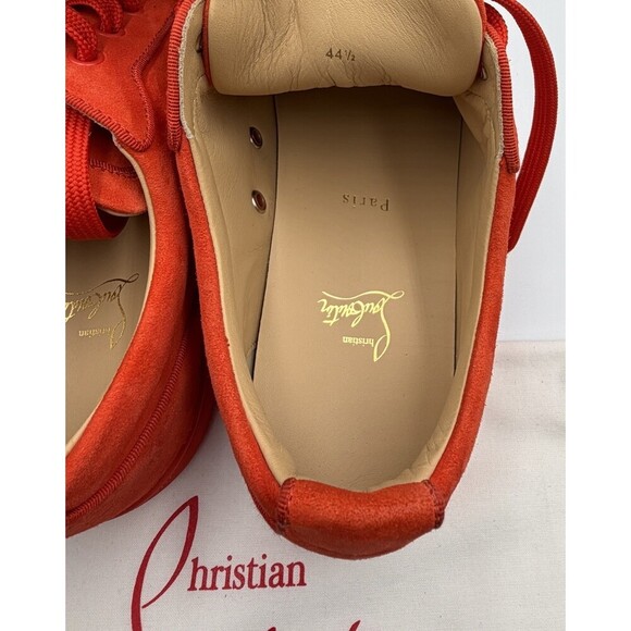 AUTHENTIC Christian Louboutin Junior Orange Suede Sneakers 44.5 EU 11.5 US main image 8